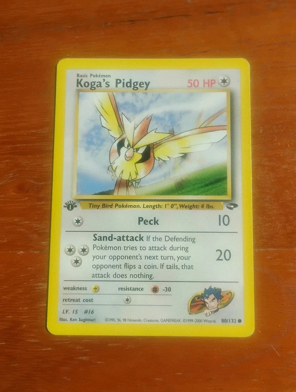 LP WOTC 2000 1st Edition Koga's Pidgey 80/132 Gym Challenge Pokemon Card